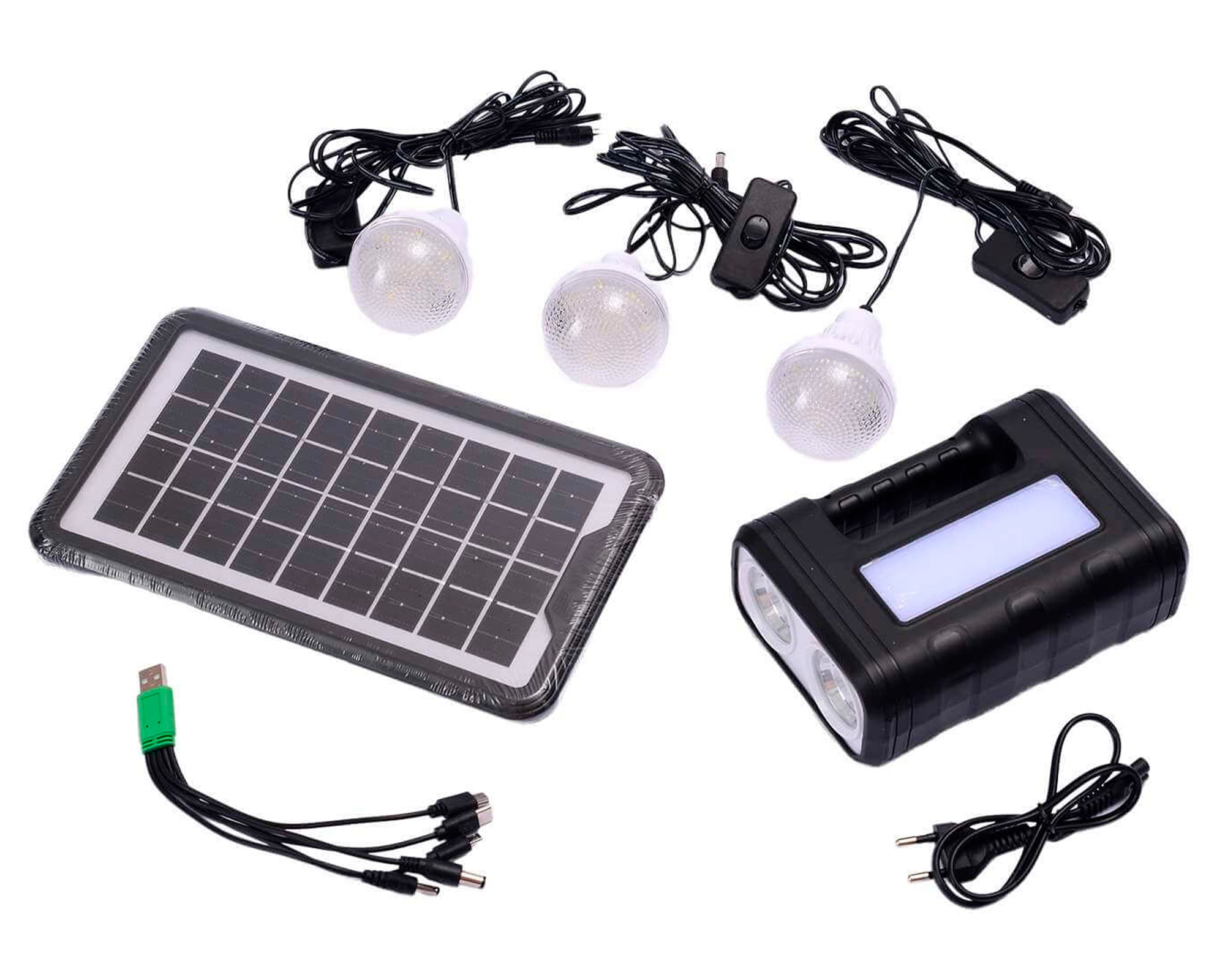 Kit solar de emergencia CPX3544 negro 7 piezas