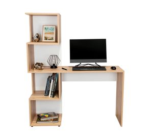 Escritorio biblioteca Danis duna/blanco 142.6x120x41.8 cm