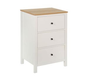 Velador New provenzal blanco 3 cajones