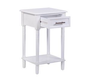 Velador Fermo blanco 1 cajón