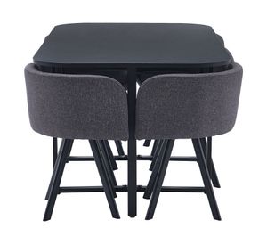 Comedor Pizza negro/gris 6 sillas