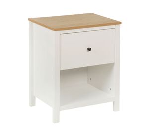 Velador New provenzal blanco 1 cajón