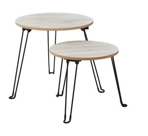 Set mesa centro natural/negro 2 piezas