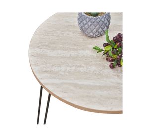 Set mesa centro natural/negro 2 piezas