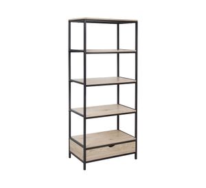 Repisa Oregón natural/negro 1 cajón