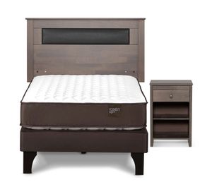 Cama europea Ergo T 1 plaza + set Ferrara gris