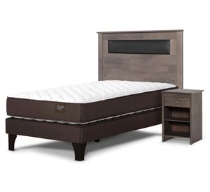 Cama europea Ergo T 1 plaza + set Ferrara gris