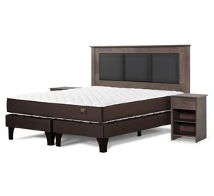 Cama europea Ergo T 2 plazas base dividida + set Rachel gris
