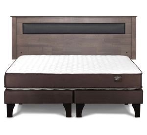 Cama europea Ergo T king base dividida + respaldo Ferrara gris