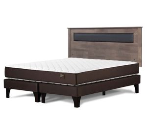 Cama europea Ergo T 2 plazas base dividida + respaldo Ferrara gris