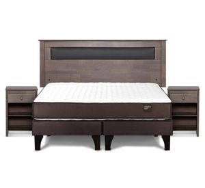 Cama europea Ergo T 2 plazas base dividida + set Ferrara gris