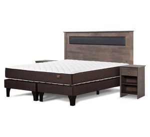 Cama europea Ergo T 2 plazas base dividida + set Ferrara gris