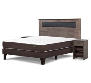 Cama europea Ergo T 2 plazas + set Ferrara gris