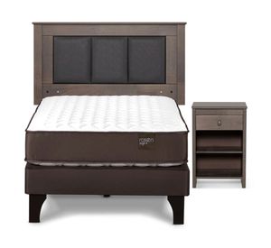 Cama europea Ergo T 1.5 plazas + set Rachel gris