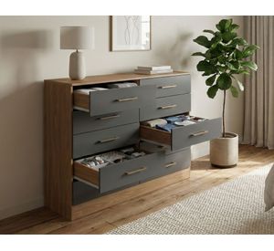 Cómoda café negro 10 cajones