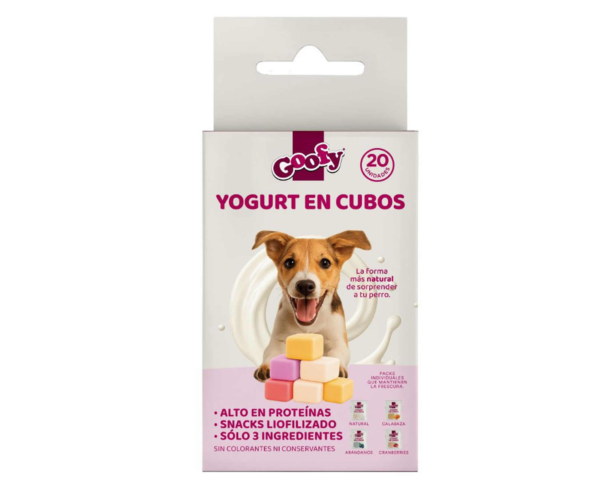 Snack para perros natural cubos de yogurt 20 un. a $3.990
