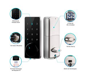 Cerradura digital derecha D100D zinc