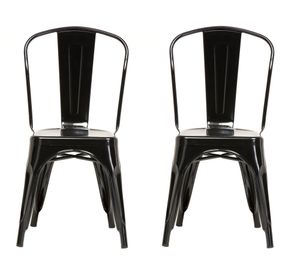 Silla metal Antique negro 2 un.