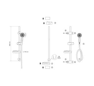 Barra ducha 3 Funciones negro