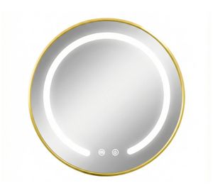 Espejo led redondo dorado 3 50x50 cm