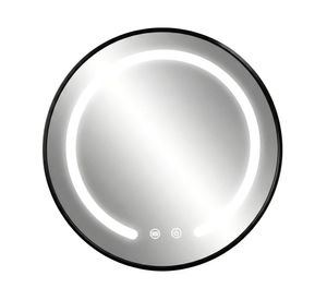 Espejo led redondo negro 3 50x50 cm