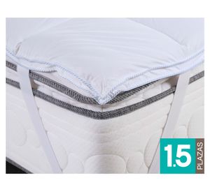 Topper colchón microfibra blanco 1.5 plazas