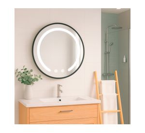 Espejo led redondo negro 3 50x50 cm
