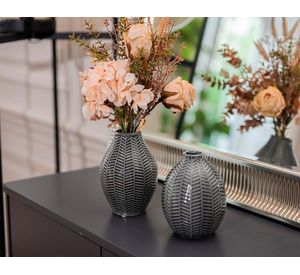 Set 2 jarrones diseño Hojas gris