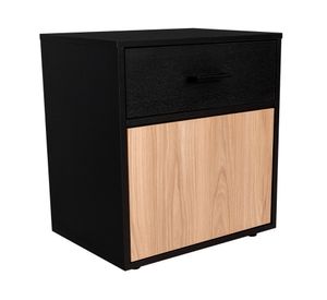 Velador Grayson 1 cajón wengué fresno