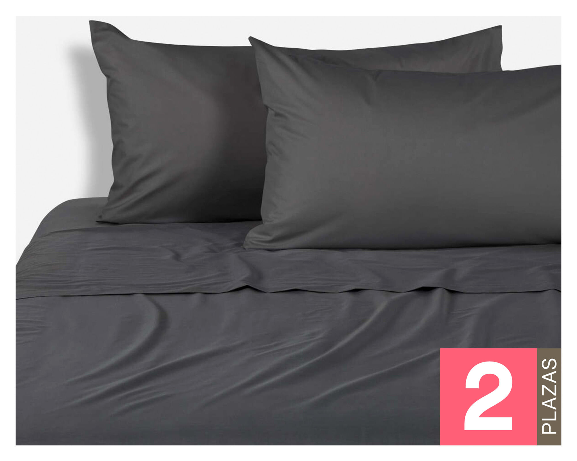 Rosen Sábana 2 plazas 180 hilos Lisa charcoal