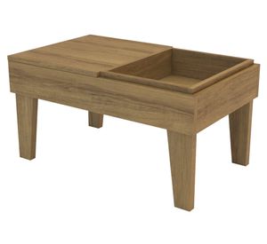 Mesa de centro rectangular Veneza 35.1x67.7x41.4 cm roble