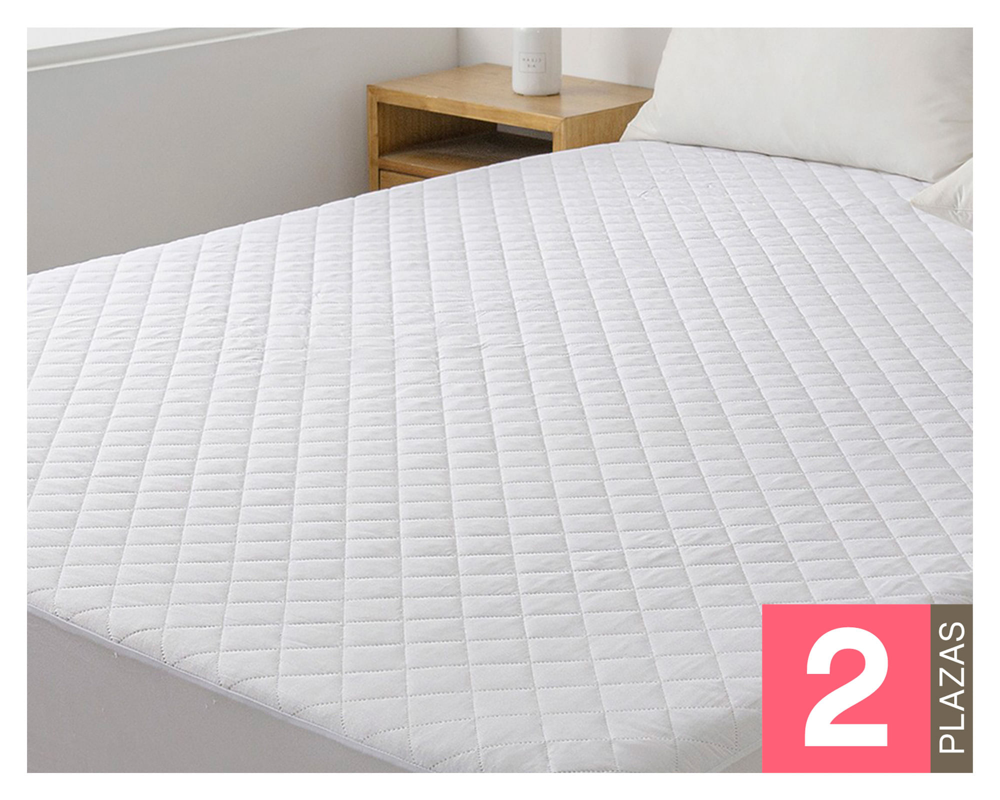 Genérico Cubrecolchón waterproof blanco 2 plazas