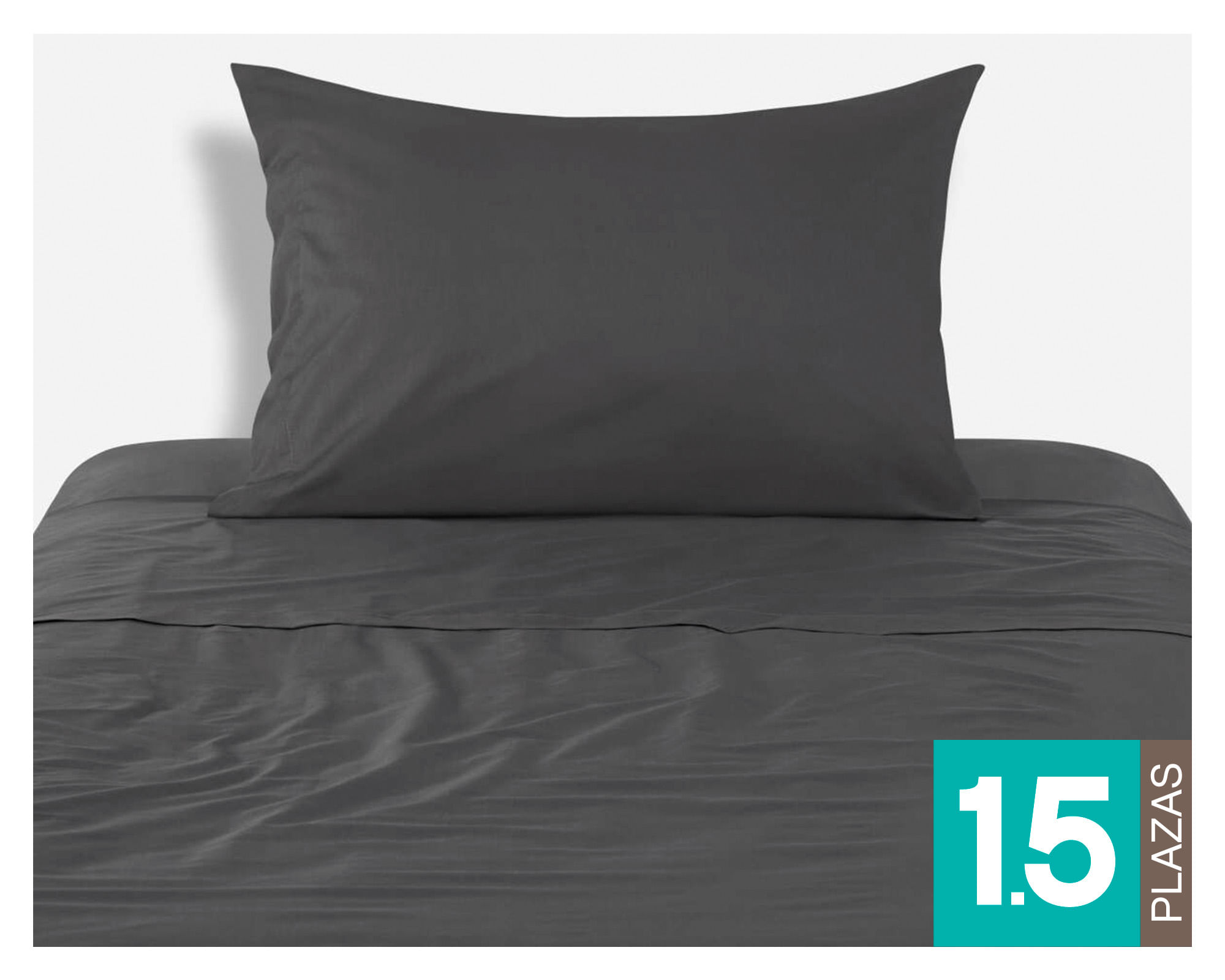 Rosen Sábana 1.5 plazas 180 hilos Lisa charcoal