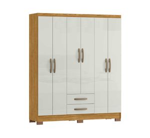 Clóset 6 puertas 2 cajones Classic marrocos off white 188x156.6x46.5 cm