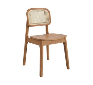 Silla madera con ratán