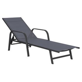 Reposera acero gris oscuro 2 unidades