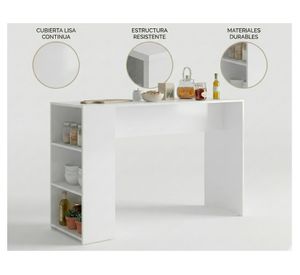 Mesa de comedor 93x136x50 cm Isla blanco