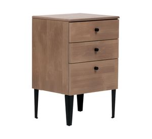 Velador 3 cajones Paul latte 70x43x38 cm