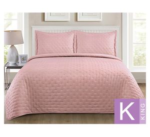 Quilt microfibra Roma rosado King