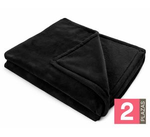 Frazada Flannel negro 2 plazas