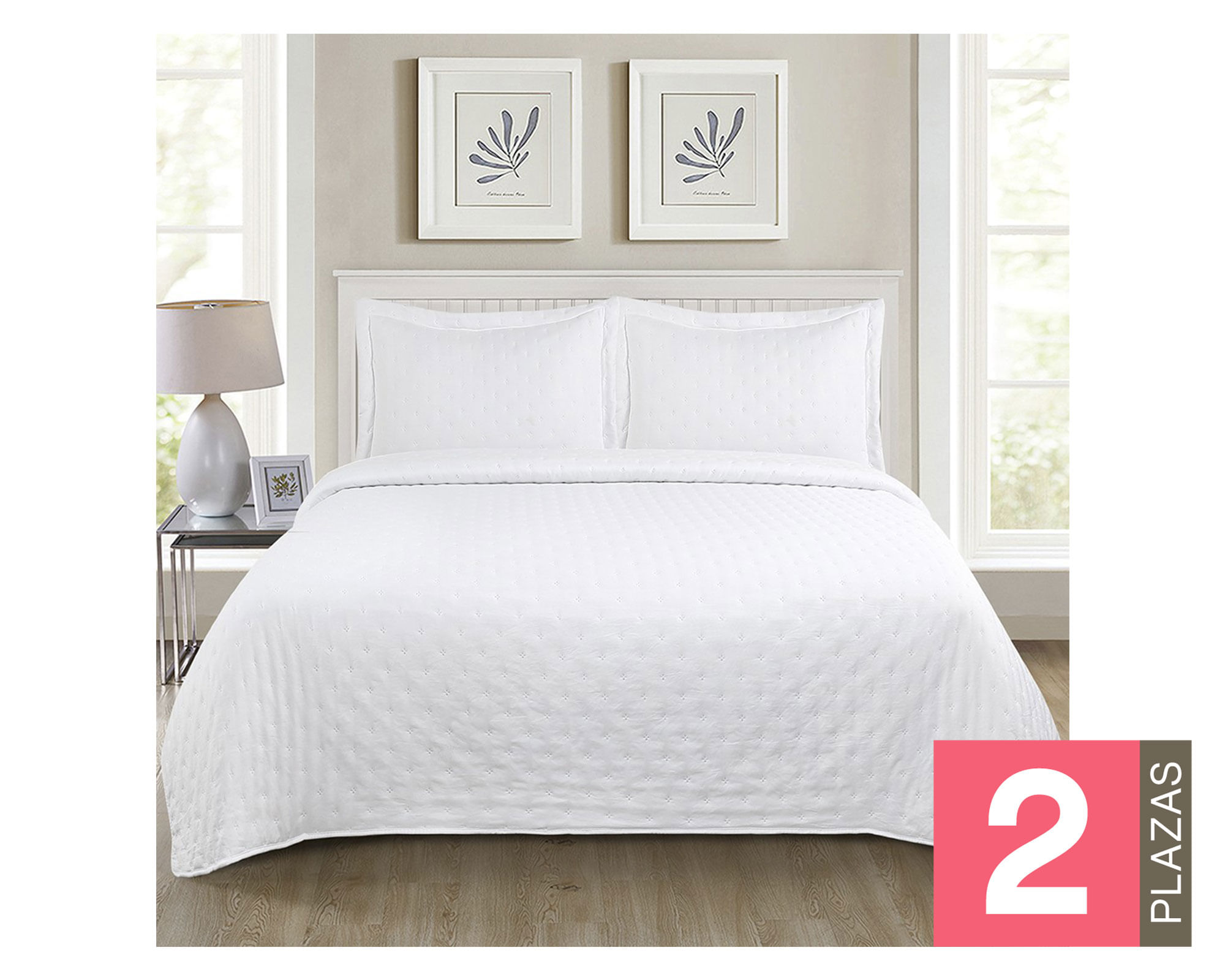 Illusions Quilt microfibra Roma blanco 2 plazas