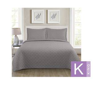 Quilt microfibra Roma gris King