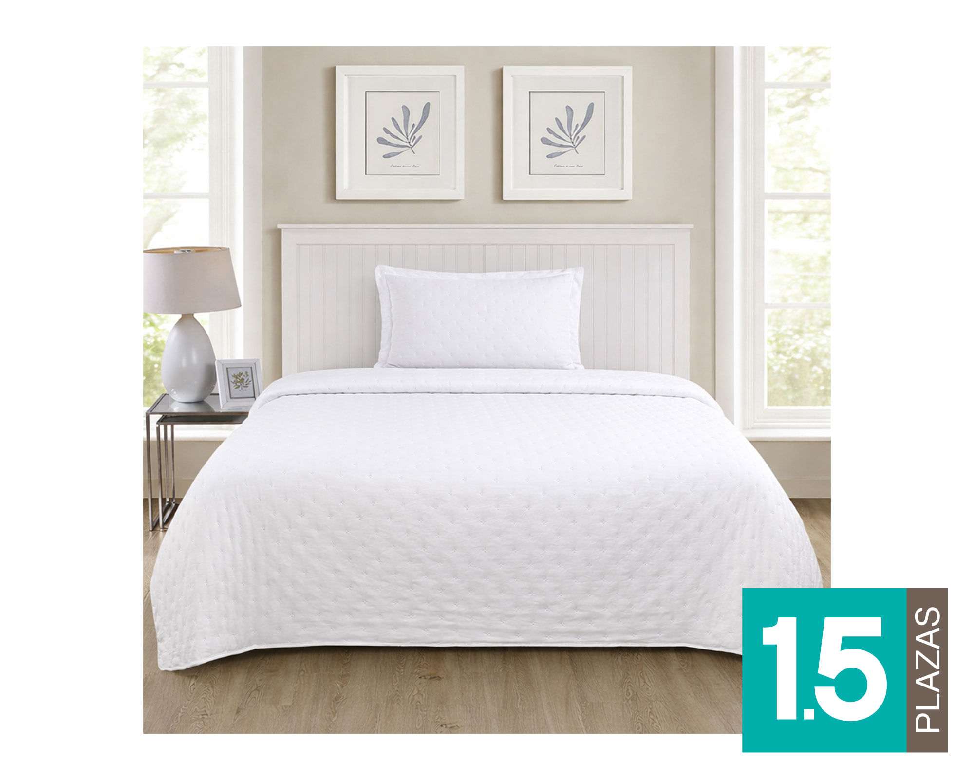 Illusions Quilt microfibra Roma blanco 1.5 plazas