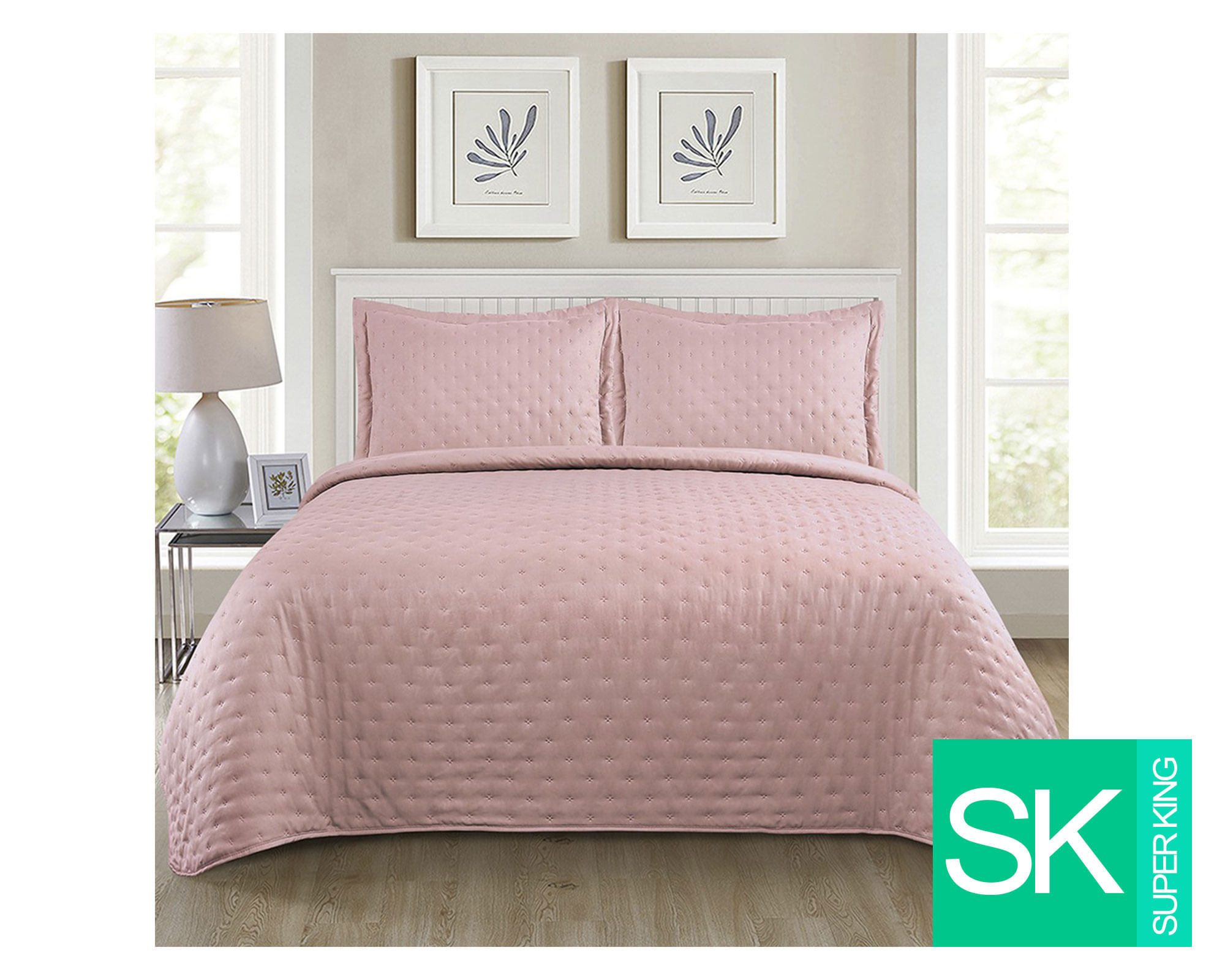 Illusions Quilt microfibra Roma rosado Súper King