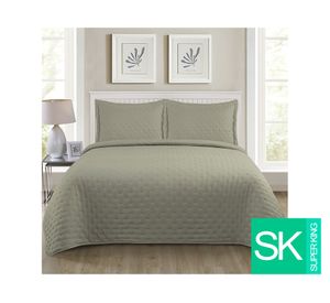 Quilt microfibra Roma olivo Súper King
