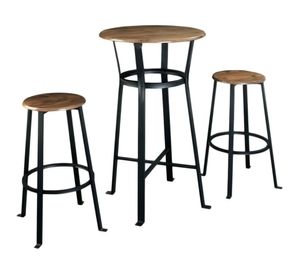 Comedor 2 banquetas Murray café 108x60x60 cm