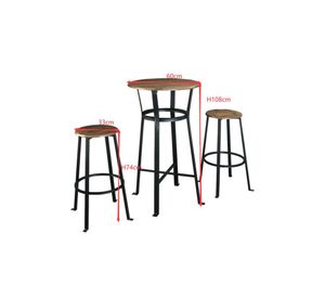 Comedor 2 banquetas Murray café 108x60x60 cm