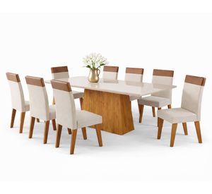 Juego comedor 8 sillas terranova beige