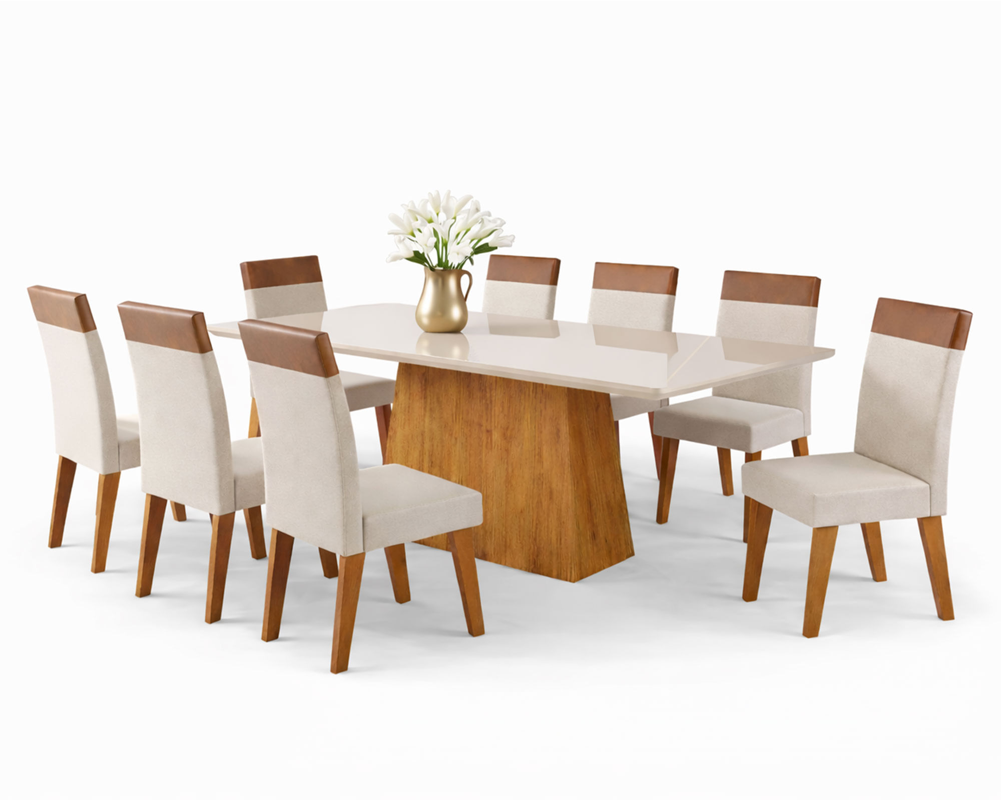 Alaia Home Juego comedor 8 sillas terranova beige