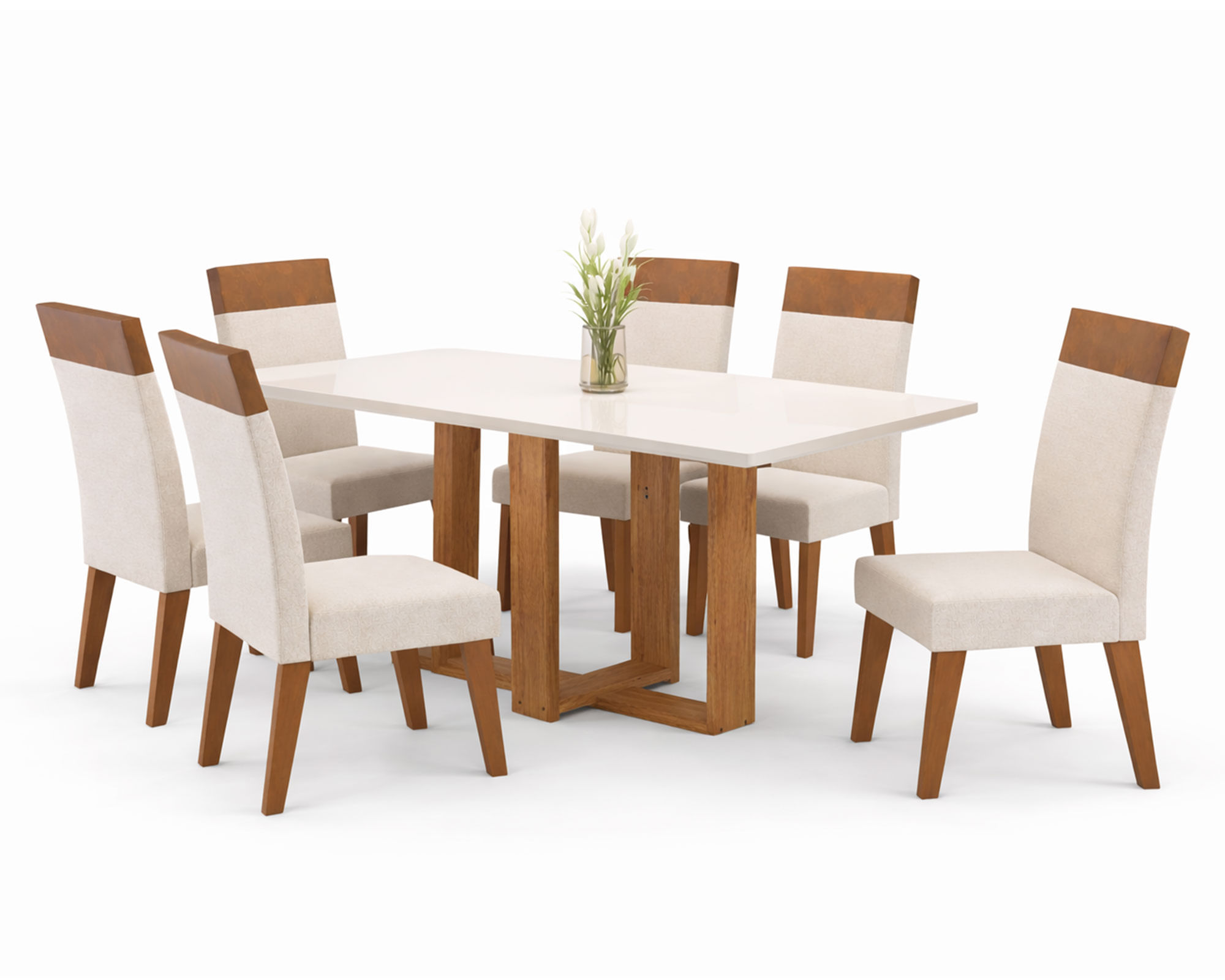 Alaia Home Comedor 6 sillas Imperial beige 80x160x80 cm